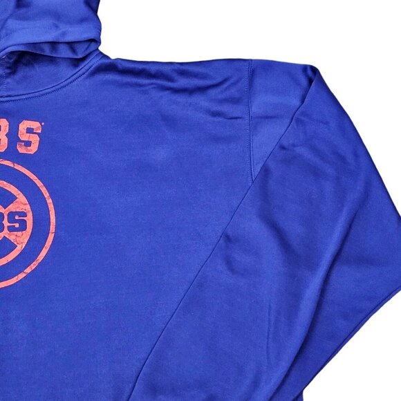 Majestic Chicago Cubs Blue Screenprinted Hoodie Sweatshirt Mens Size 3XL Tall - Picture 4 of 10